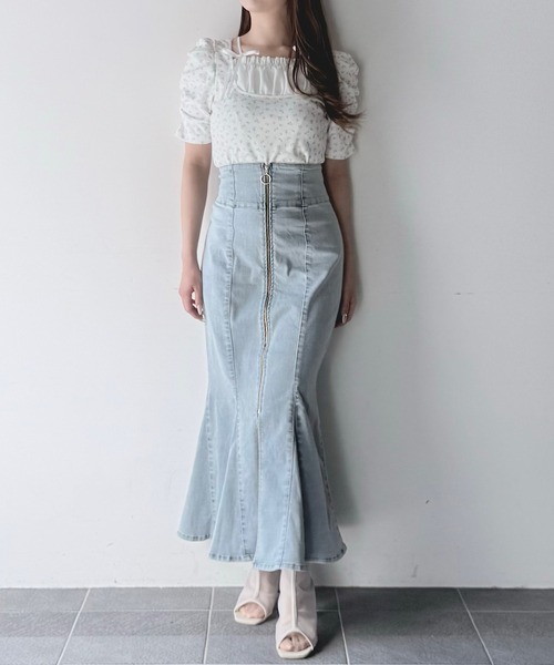 NOMAE(ノーマエ)の「リボンフリルレイヤードトップス(Tシャツ/カットソー・レディース・ピンク系その他/ブラック/ピンクベージュ/ブルー系その他・FREE)」の10枚目の写真