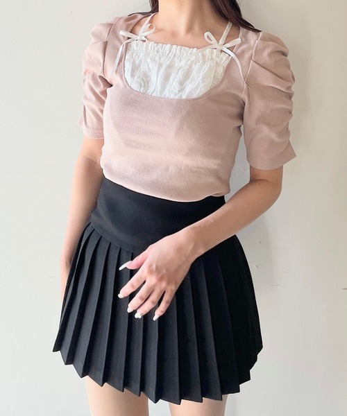 NOMAE(ノーマエ)の「リボンフリルレイヤードトップス(Tシャツ/カットソー・レディース・ピンク系その他/ブラック/ピンクベージュ/ブルー系その他・FREE)」の21枚目の写真