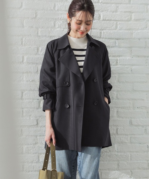 GLOBAL WORK（グローバルワーク）の「エアかるミドルトレンチコート/234546（トレンチコート・レディース・グレイッシュベージュ/ネイビー/ベージュ・MEDIUM/LARGE）」の22枚目の写真