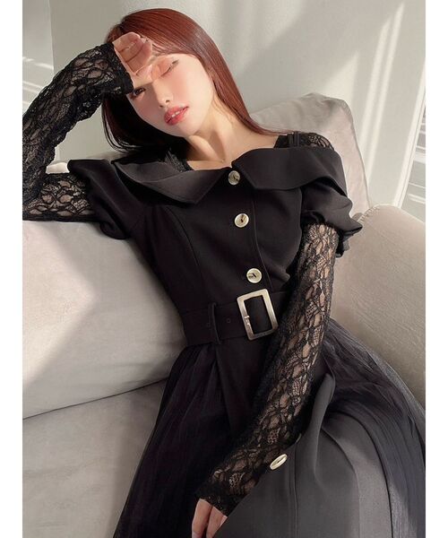 ストレッチレーストップス LADY LIKE tシャツ ストレッチレースショート丈シアートップス