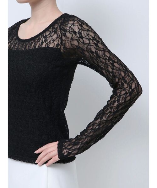 RESEXXY（リゼクシー）の「カップ付きストレッチレーストップス（Tシャツ/カットソー・レディース・ブラック/ホワイト・FREE）」の8枚目の写真