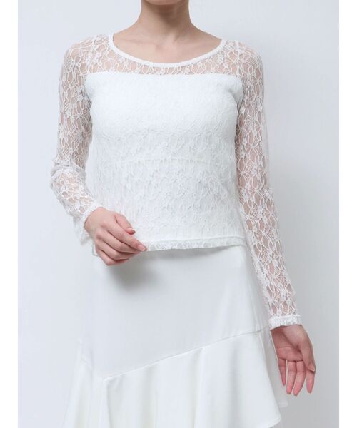 RESEXXY（リゼクシー）の「カップ付きストレッチレーストップス（Tシャツ/カットソー・レディース・ブラック/ホワイト・FREE）」の15枚目の写真