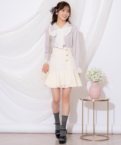 WILLSELECTION（ウィルセレクション）の「アシメヘムツイードミニスカート（スカート・レディース・オフホワイト/ミント/ピンク・FREE）」の15枚目の写真