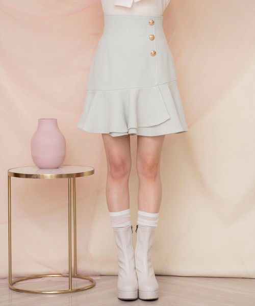 WILLSELECTION（ウィルセレクション）の「アシメヘムツイードミニスカート（スカート・レディース・オフホワイト/ミント/ピンク・FREE）」の18枚目の写真