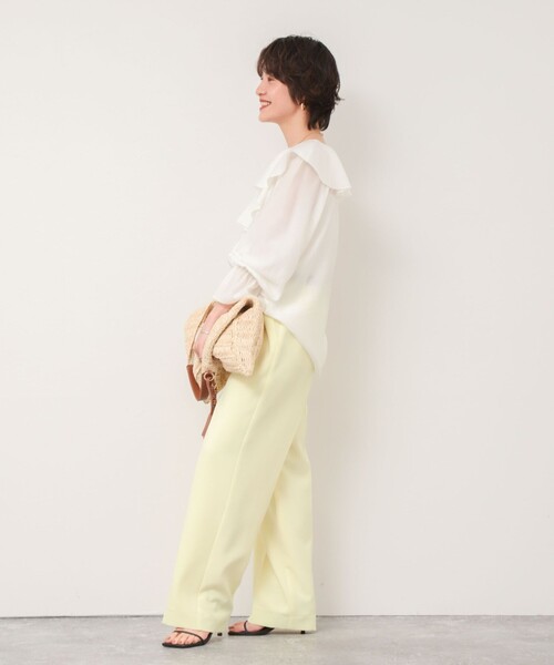 NOLLEY’S Sophi（ノーリーズソフィ）の「シアーラッフルブラウス（シャツ/ブラウス・レディース・ライトブルー/オフホワイト/クリーム・38）」の20枚目の写真
