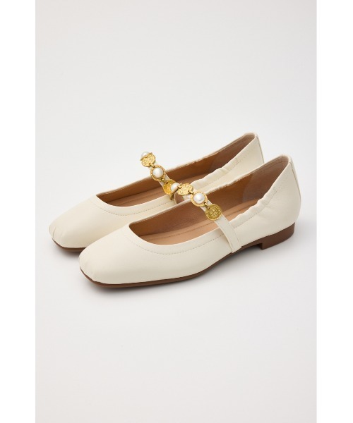 STACCATO(スタッカート)の「ヴィンテージライクコインバレエ(バレエシューズ・レディース・ブラック/ホワイト・24.5cm/24cm/23.5cm/23cm/22.5cm)」の7枚目の写真