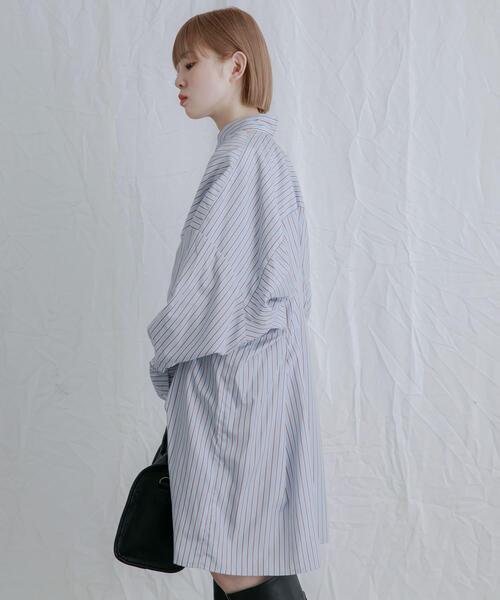 KBF（ケイビーエフ）の「ストライプウエストタックミニワンピース（ワンピース・レディース・ライトブルー/ブルー/ライトベージュ・ONE）」の18枚目の写真