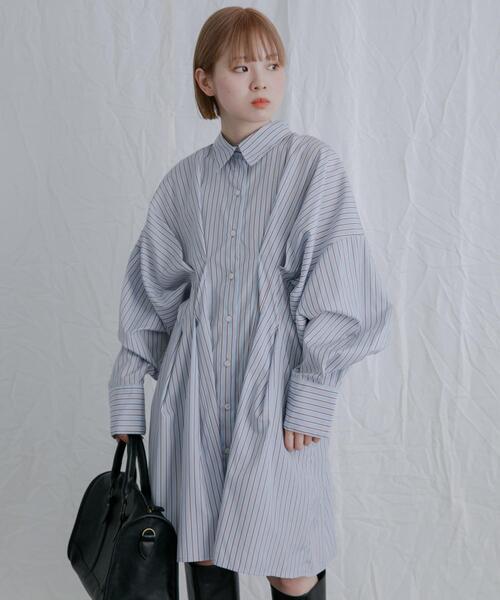 KBF（ケイビーエフ）の「ストライプウエストタックミニワンピース（ワンピース・レディース・ライトブルー/ブルー/ライトベージュ・ONE）」の19枚目の写真