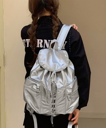 韓国 トレンド シルバー バックパック 2色 大容量 リュック 送料無料】2色 リュック リュックサック 大容量 バッグ 黒