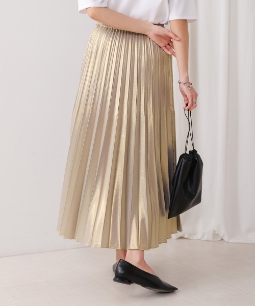 Bou Jeloud（ブージュルード）の「シャイニープリーツスカート（スカート・レディース・シルバー/シャンパン・MEDIUM）」の12枚目の写真
