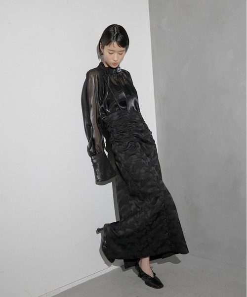 SinceThen★Floral suspender skirt サスペンダースカート ST1 dd suspender skirt black