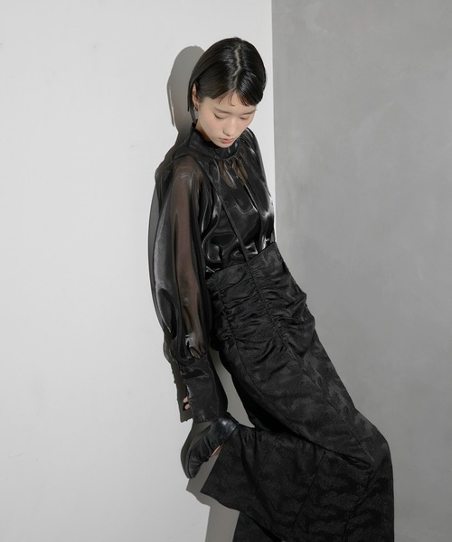 MINERTE】【オケージョン】 jacquard shirring suspender skirt
