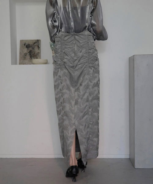 MINERTE】【オケージョン】 jacquard shirring suspender skirt