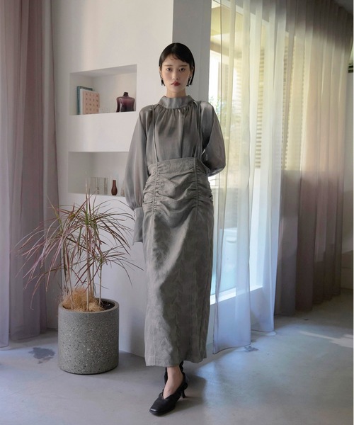 セール】【MINERTE】【オケージョン】 jacquard shirring
