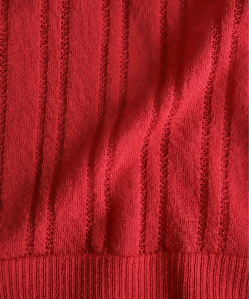 NOMBRE IMPAIR（ノンブルアンペール）の「リネンブレンドハイゲージ　シアーベスト（ニット/セーター・レディース・ネイビー/レッド・FREE）」の7枚目の写真