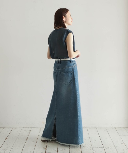 NOMBRE IMPAIR（ノンブルアンペール）の「リネンブレンドハイゲージ　シアーベスト（ニット/セーター・レディース・ネイビー/レッド・FREE）」の18枚目の写真