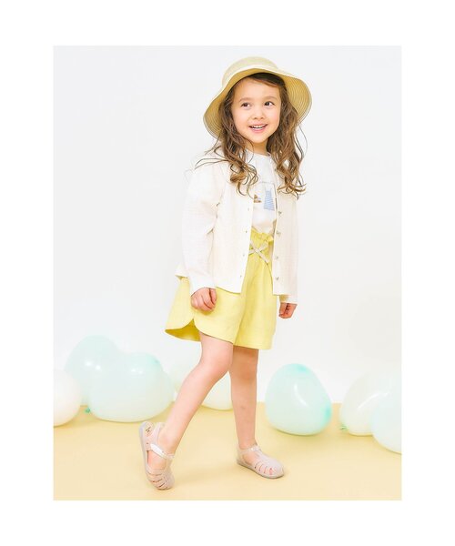 apres les cours(アプレレクール)の「【UVカット/ジュニア対応】リボンボタンカーディガン(カーディガン/ボレロ・キッズ・ブラック/アイボリー・80/90/100/110/120/130/140)」の5枚目の写真