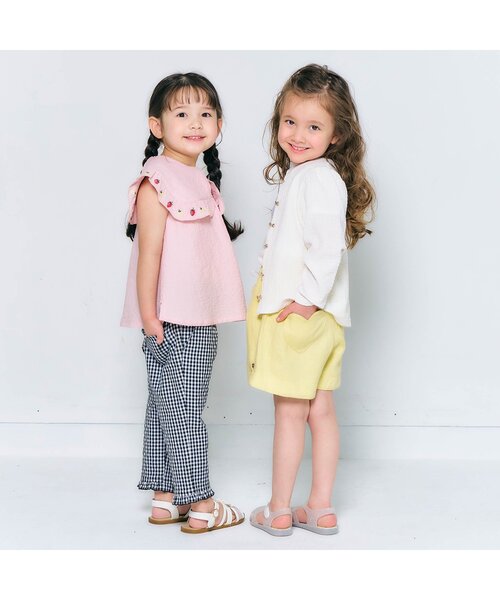 apres les cours(アプレレクール)の「【UVカット/ジュニア対応】リボンボタンカーディガン(カーディガン/ボレロ・キッズ・ブラック/アイボリー・80/90/100/110/120/130/140)」の7枚目の写真