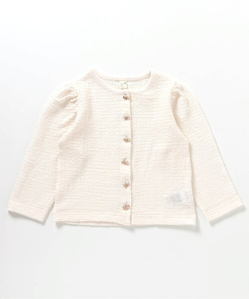 apres les cours(アプレレクール)の「【UVカット/ジュニア対応】リボンボタンカーディガン(カーディガン/ボレロ・キッズ・ブラック/アイボリー・80/90/100/110/120/130/140)」の9枚目の写真