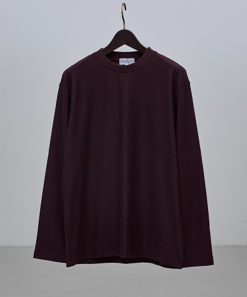 ABAHOUSE GRAY（アバハウスグレイ）の「ジオメトリックリンクス 長袖Tシャツ（Tシャツ/カットソー・メンズ・グレイッシュベージュ/グレイッシュブルー/ホワイト/ブラック/ボルドー・46/48）」の5枚目の写真