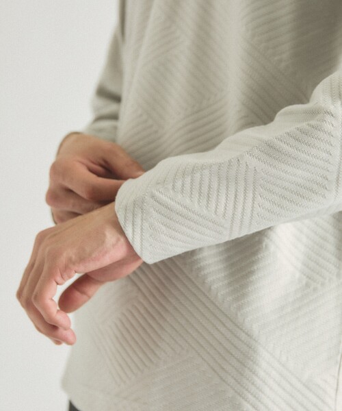 ABAHOUSE GRAY（アバハウスグレイ）の「ジオメトリックリンクス 長袖Tシャツ（Tシャツ/カットソー・メンズ・グレイッシュベージュ/グレイッシュブルー/ホワイト/ブラック/ボルドー・46/48）」の10枚目の写真