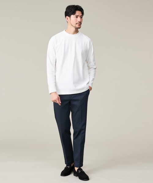 ABAHOUSE GRAY（アバハウスグレイ）の「ジオメトリックリンクス 長袖Tシャツ（Tシャツ/カットソー・メンズ・グレイッシュベージュ/グレイッシュブルー/ホワイト/ブラック/ボルドー・46/48）」の16枚目の写真