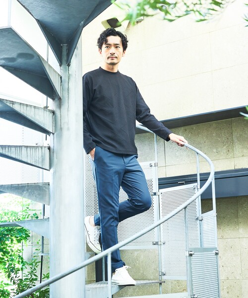 ABAHOUSE GRAY（アバハウスグレイ）の「ジオメトリックリンクス 長袖Tシャツ（Tシャツ/カットソー・メンズ・グレイッシュベージュ/グレイッシュブルー/ホワイト/ブラック/ボルドー・46/48）」の19枚目の写真