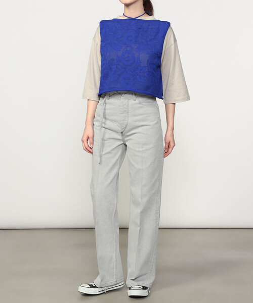 A MENDA | フラワーレース ニットベスト WOMEN