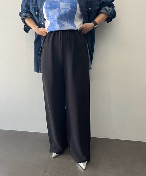FREAK'S STORE(フリークスストア)の「360度 スレンダールックパンツ/シームレス イージーパンツ<サイズ展開あり>(スラックス・レディース・グレー/キャメル/サックスブルー/ブラック・MEDIUM/SMALL)」の22枚目の写真