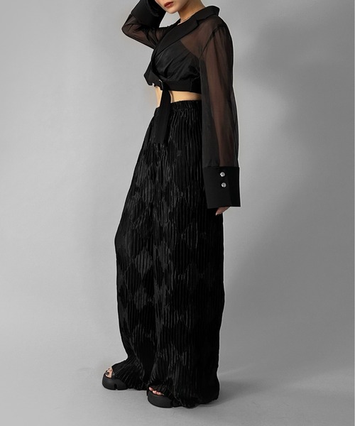 【値下】LVEU.シアースリーブアシンメトリークロップドジャケット&チョーカー セール】【LVEU.】シアースリーブアシメクロップドジャケット