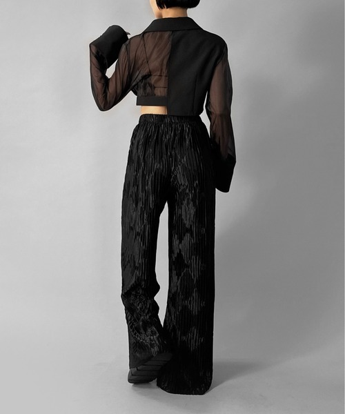 セール】【LVEU.】シアースリーブアシメクロップドジャケット