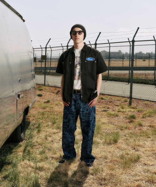 ZIP UP S/S WORK SHIRT（シャツ/ブラウス）｜XLARGE（エクストラ