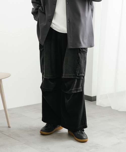 SENSE OF PLACE by URBAN RESEARCH（センスオブプレイスバイアーバンリサーチ）の「デニムカーゴパンツ（デニムパンツ・メンズ・ブラック/ブルー・MEDIUM/LARGE）」の6枚目の写真