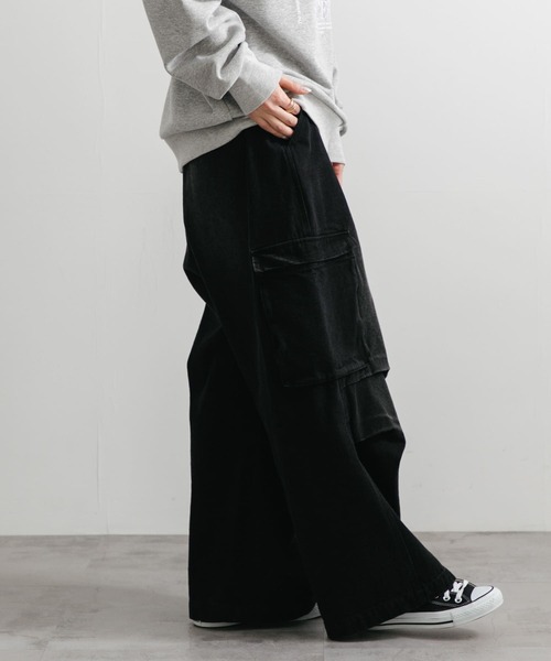 SENSE OF PLACE by URBAN RESEARCH（センスオブプレイスバイアーバンリサーチ）の「デニムカーゴパンツ（デニムパンツ・メンズ・ブラック/ブルー・MEDIUM/LARGE）」の10枚目の写真