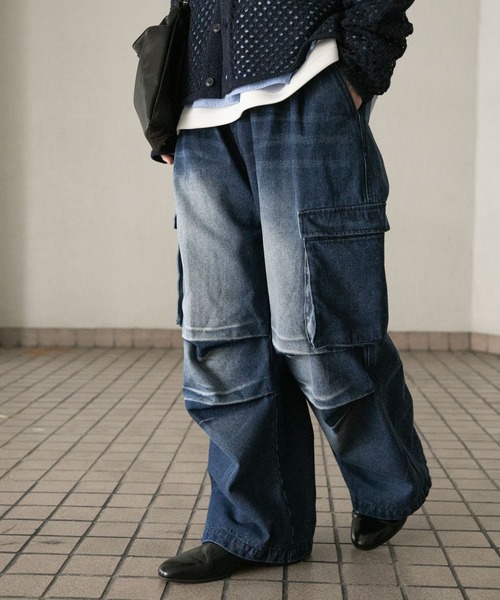 SENSE OF PLACE by URBAN RESEARCH（センスオブプレイスバイアーバンリサーチ）の「デニムカーゴパンツ（デニムパンツ・メンズ・ブラック/ブルー・MEDIUM/LARGE）」の17枚目の写真