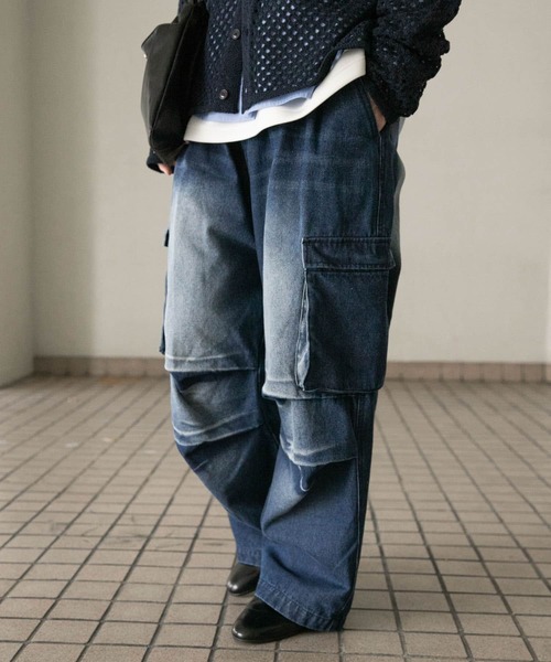 SENSE OF PLACE by URBAN RESEARCH（センスオブプレイスバイアーバンリサーチ）の「デニムカーゴパンツ（デニムパンツ・メンズ・ブラック/ブルー・MEDIUM/LARGE）」の18枚目の写真