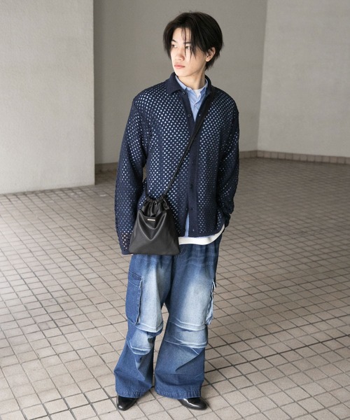 SENSE OF PLACE by URBAN RESEARCH（センスオブプレイスバイアーバンリサーチ）の「デニムカーゴパンツ（デニムパンツ・メンズ・ブラック/ブルー・MEDIUM/LARGE）」の19枚目の写真