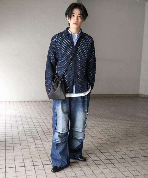 SENSE OF PLACE by URBAN RESEARCH（センスオブプレイスバイアーバンリサーチ）の「デニムカーゴパンツ（デニムパンツ・メンズ・ブラック/ブルー・MEDIUM/LARGE）」の21枚目の写真