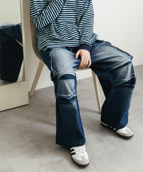 SENSE OF PLACE by URBAN RESEARCH（センスオブプレイスバイアーバンリサーチ）の「デニムカーゴパンツ（デニムパンツ・メンズ・ブラック/ブルー・MEDIUM/LARGE）」の22枚目の写真