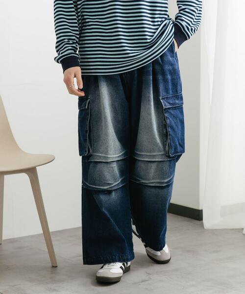 SENSE OF PLACE by URBAN RESEARCH（センスオブプレイスバイアーバンリサーチ）の「デニムカーゴパンツ（デニムパンツ・メンズ・ブラック/ブルー・MEDIUM/LARGE）」の13枚目の写真
