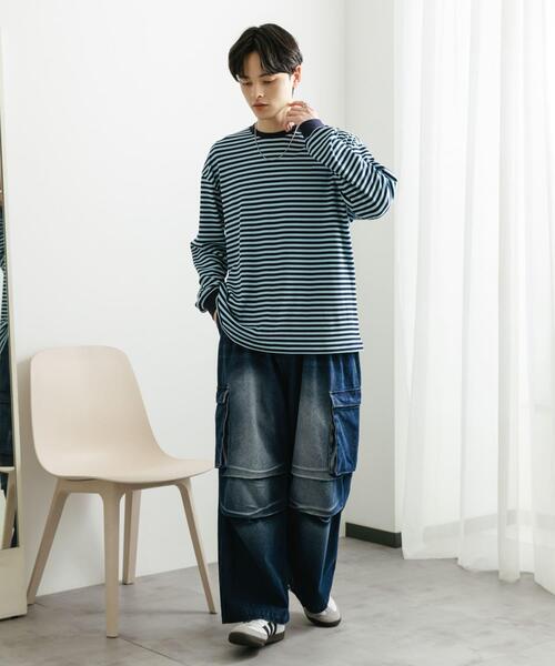 SENSE OF PLACE by URBAN RESEARCH（センスオブプレイスバイアーバンリサーチ）の「デニムカーゴパンツ（デニムパンツ・メンズ・ブラック/ブルー・MEDIUM/LARGE）」の6枚目の写真