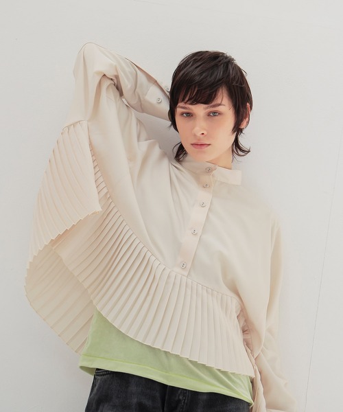 georgett pleats blouse(ジョーゼットプリーツブラウス)（シャツ