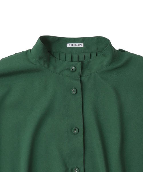 DRESSLAVE（ドレスレイブ）の「georgett pleats blouse(ジョーゼットプリーツブラウス)（シャツ/ブラウス・レディース・グリーン/ベージュ・38）」の11枚目の写真