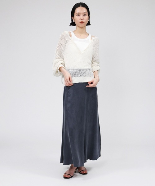 BABYLONE（バビロン）の「キュプラセミマーメイドスカート（スカート・レディース・グレイッシュベージュ/チャコール・36inch/38inch）」の21枚目の写真