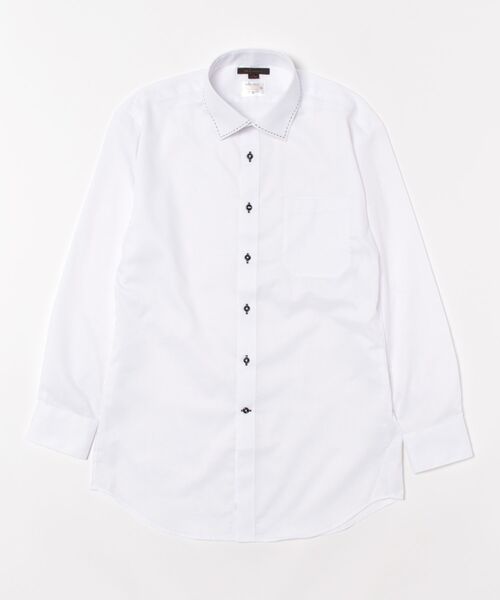 m.f.editorial（エムエフエディトリアル）の「【形態安定 吸水速乾】m.f.エディトリアル メンズ ワイドカラー ビジネスドレス 長袖シャツ（ビジネスシャツ・メンズ・ホワイト・首回り39cm-裄丈80cm/首回り39cm-裄丈84cm/首回り41cm-裄丈82cm/首回り41cm-裄丈86cm/首回り43cm-裄丈86cm/首回り37cm-裄丈80cm/首回り43cm-裄丈82cm/首回り45cm-裄丈86cm）」の7枚目の写真