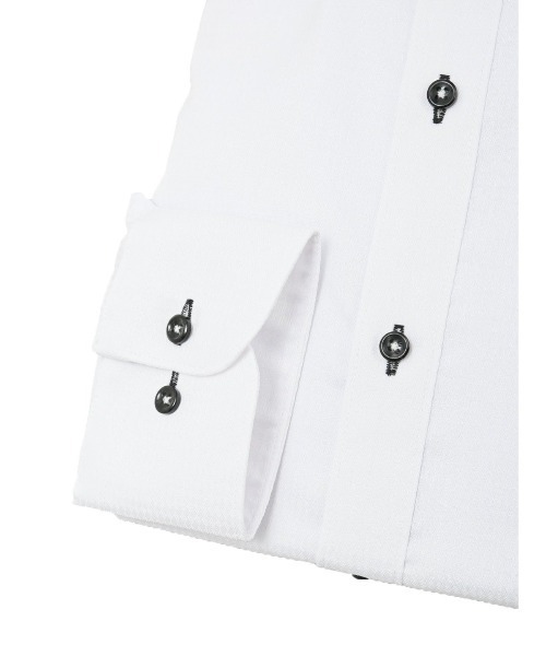 m.f.editorial（エムエフエディトリアル）の「【形態安定 吸水速乾】m.f.エディトリアル メンズ ワイドカラー ビジネスドレス 長袖シャツ（ビジネスシャツ・メンズ・ホワイト・首回り39cm-裄丈80cm/首回り39cm-裄丈84cm/首回り41cm-裄丈82cm/首回り41cm-裄丈86cm/首回り43cm-裄丈86cm/首回り37cm-裄丈80cm/首回り43cm-裄丈82cm/首回り45cm-裄丈86cm）」の4枚目の写真