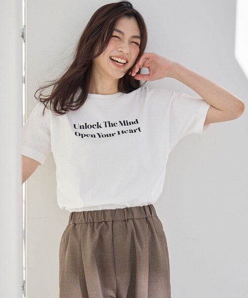 ANY(エニィ)の「オーガビッツロゴ・フォトTシャツ(Tシャツ/カットソー・レディース・ホワイト系3/ホワイト系2/ホワイト系4/ブラック系1・F)」の5枚目の写真