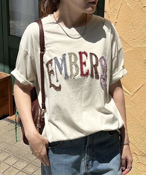 VENCEEXCHANGE(ヴァンスエクスチェンジ)の「カラフルロゴTシャツ(Tシャツ/カットソー・レディース・ライトブルー/アイボリー/チャコール・FREE)」の4枚目の写真