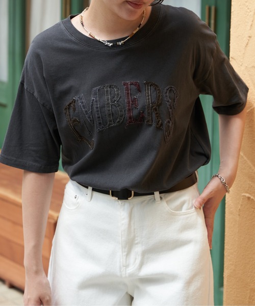 VENCEEXCHANGE(ヴァンスエクスチェンジ)の「カラフルロゴTシャツ(Tシャツ/カットソー・レディース・ライトブルー/アイボリー/チャコール・FREE)」の6枚目の写真