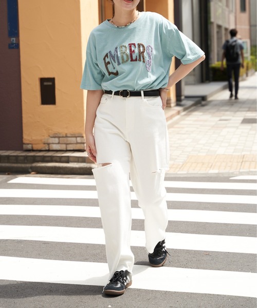 VENCEEXCHANGE(ヴァンスエクスチェンジ)の「カラフルロゴTシャツ(Tシャツ/カットソー・レディース・ライトブルー/アイボリー/チャコール・FREE)」の13枚目の写真